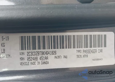 2019 Dodge Challenger R/T from USA, damaged, VIN 2C3CDZBT9KH641826